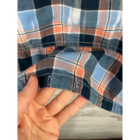 Anthropologie Pilcro Plaid Henley Tunic Top Small Bleached Spring Popover Beach - Picture 4 of 9